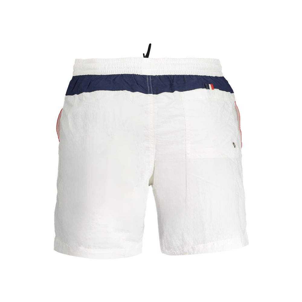 White Polyester Men's Swim Boxer