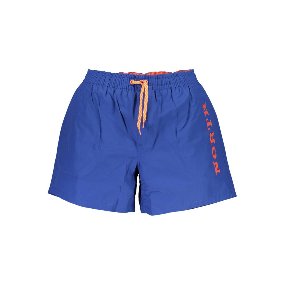 Blue Polyester Men's Swim Trunks