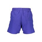 Blue Polyamide Men's Swim Boxer