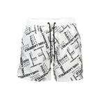 White Polyester Men's Swim Boxer