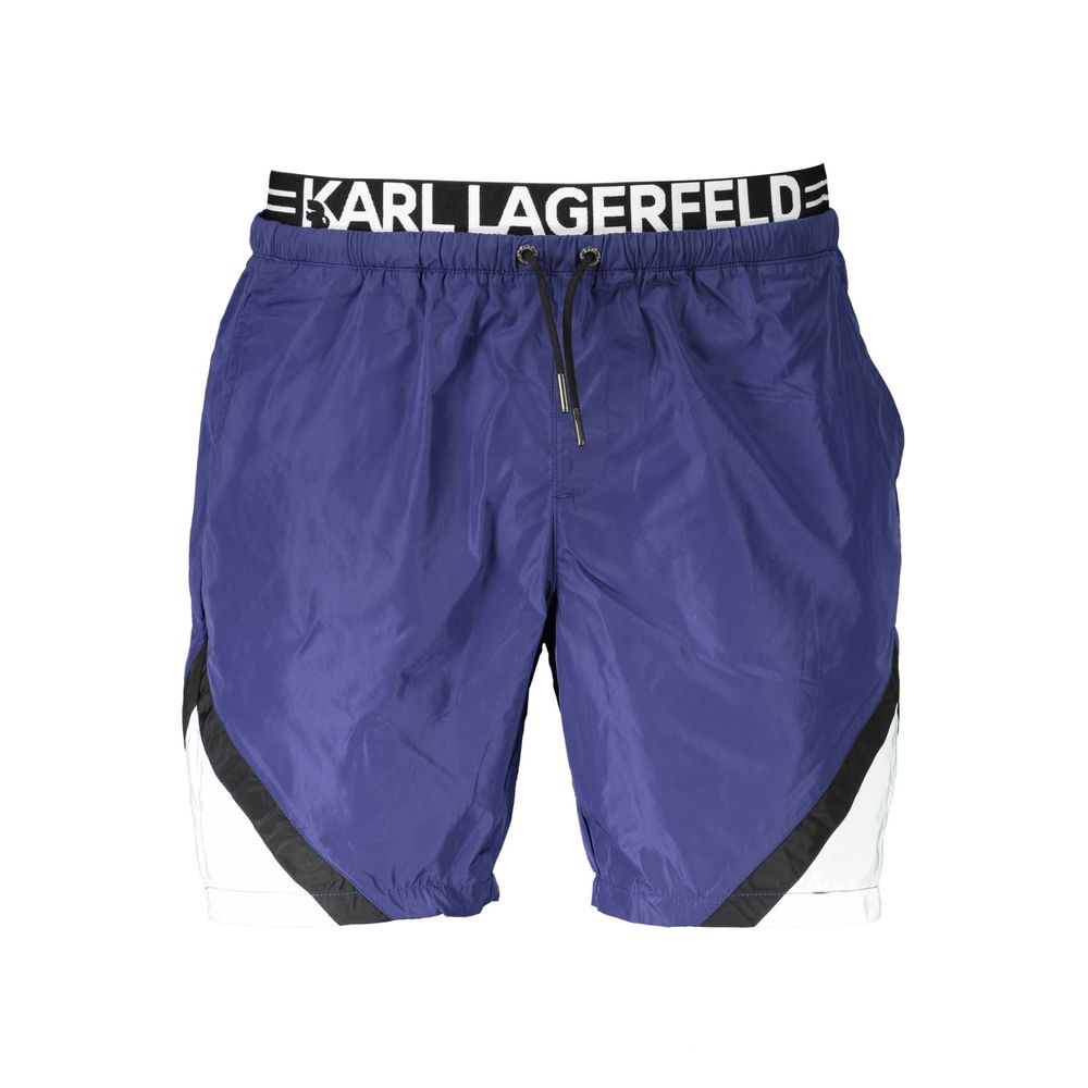 Blu Polyester Men's Swim Boxer