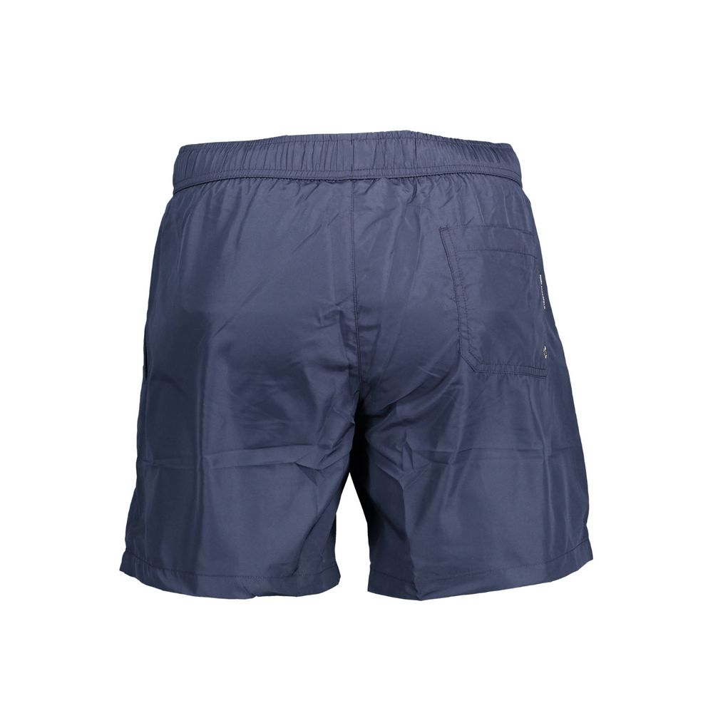 Blu Polyester Men's Swim Boxer