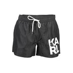 Black Polyester Men's Swim Trunk