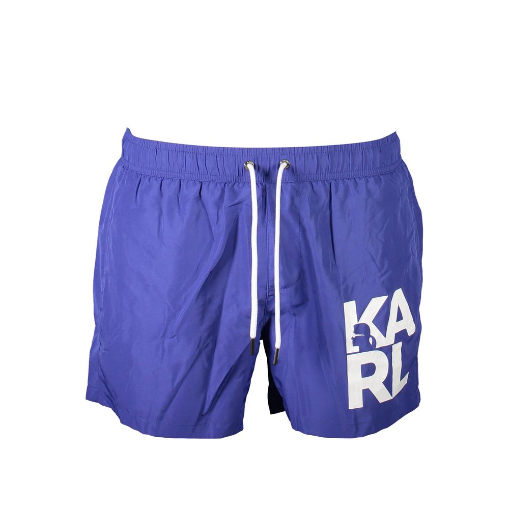 Blu Polyester Mens Swim Trunks