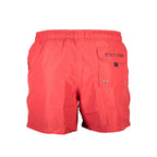 Red Polyester Men's Swim Trunk