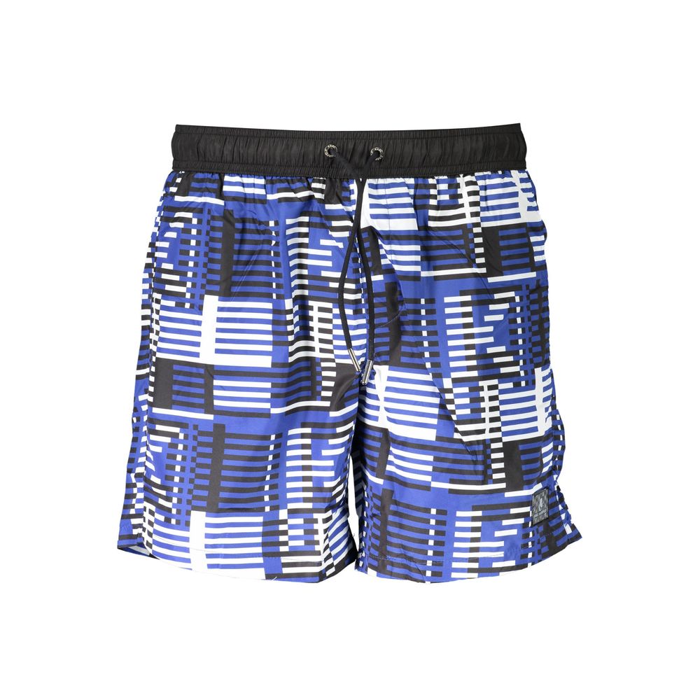 Blu Polyester Men Swim Boxer