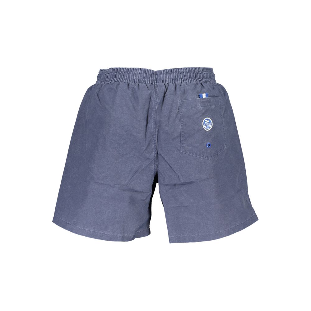 Blu Polyester Men Swim Boxer