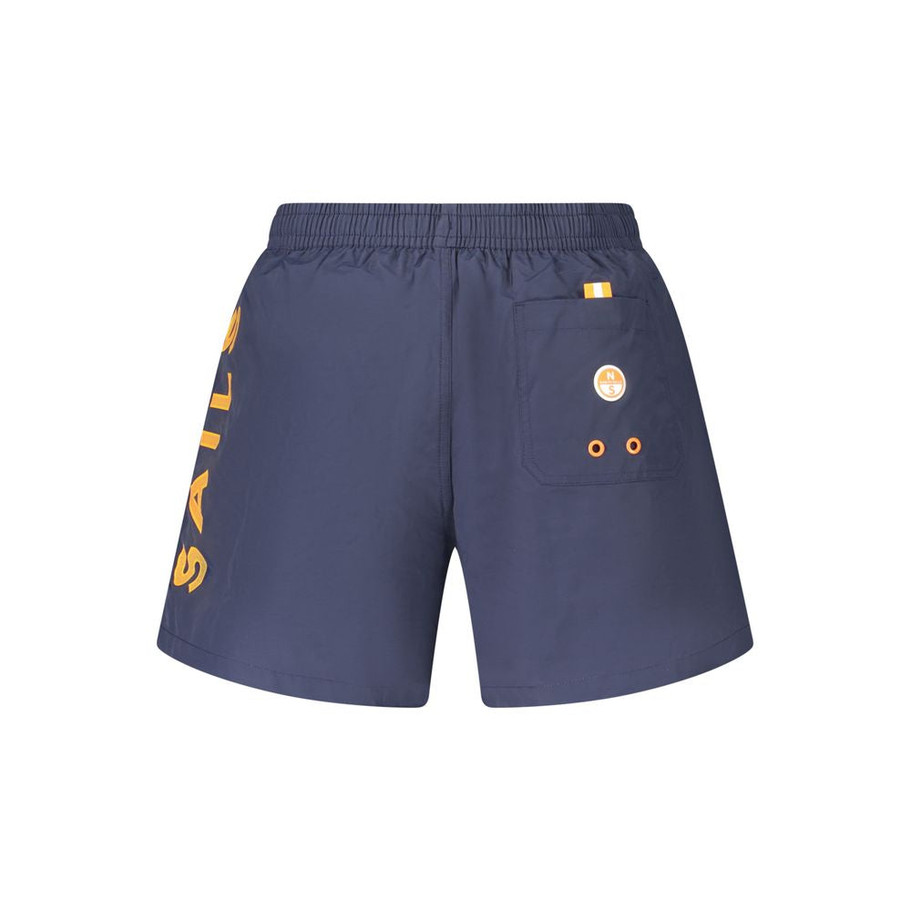 Blue Nylon Men's Swim Trunk