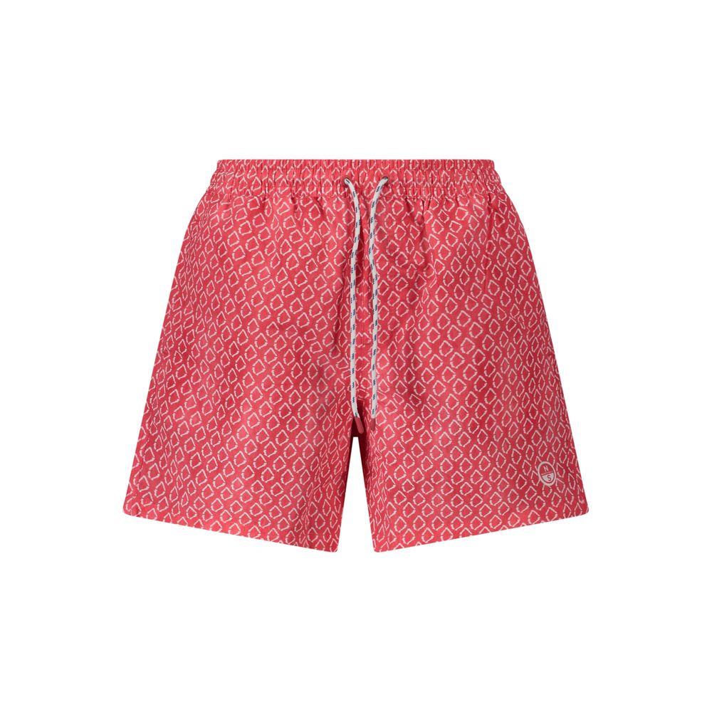 Red Polyester Men's Swim Boxer