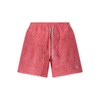 Red Polyester Men's Swim Boxer