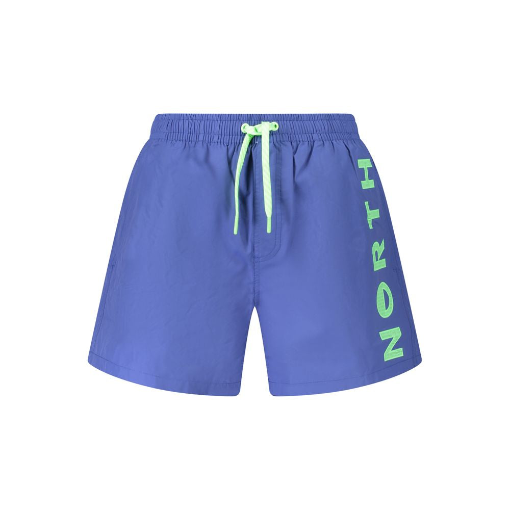 Blue Nylon Men's Swim Trunk