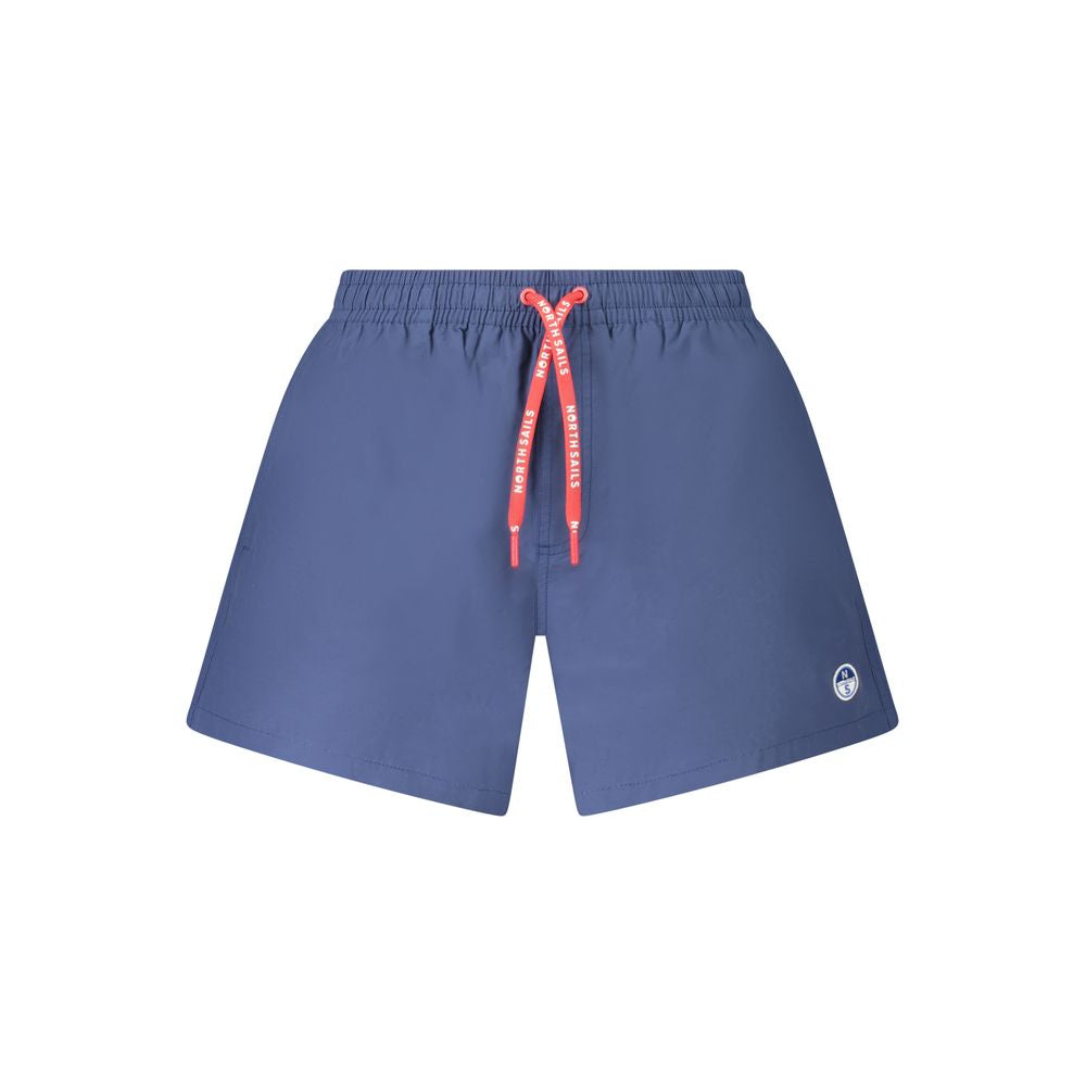 Blue Nylon Men's Swim Boxer
