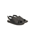 Black Leather Men Sandal