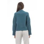 Teal Merino Wool Women Cardigan