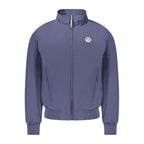 Blue Polyester Men's Bomber Jacket