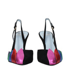 Black Leather High Heel Pumps