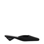Black Satin Flat Sandals