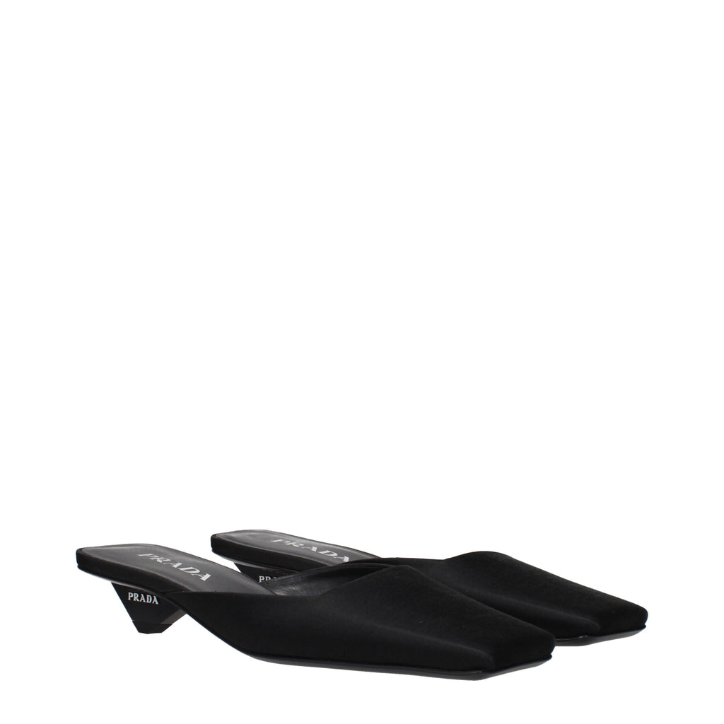 Black Satin Flat Sandals