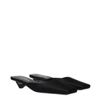 Black Satin Flat Sandals