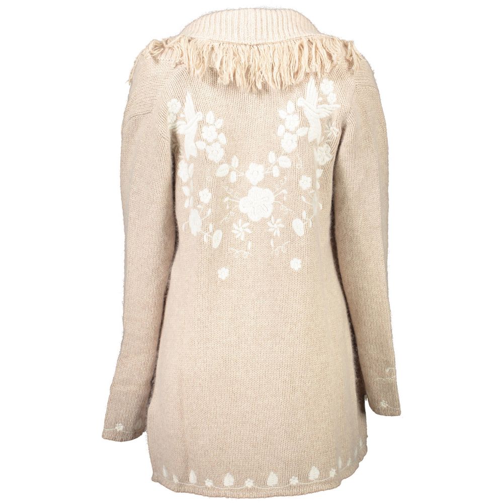 Beige Polyamide Women Cardigan