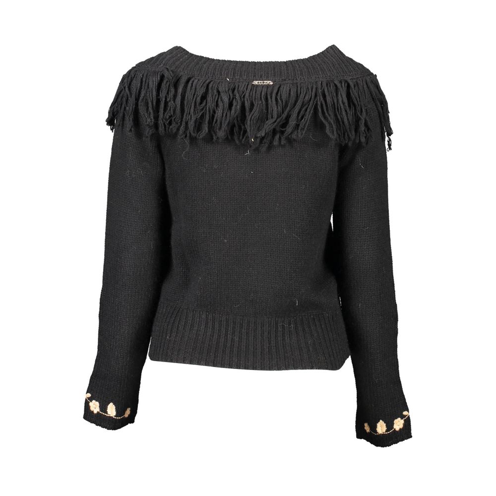 Black Viscose Women Sweater