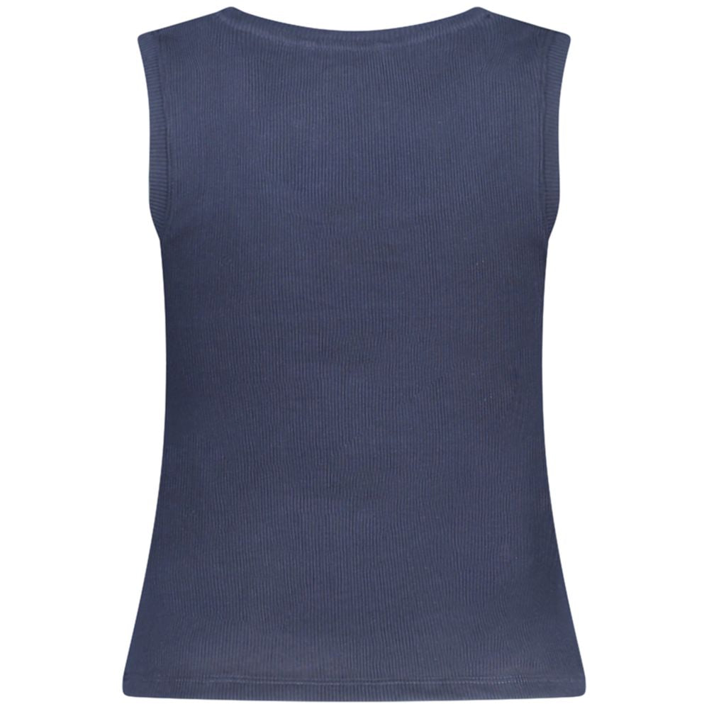 Blue Cotton Women Tank Top
