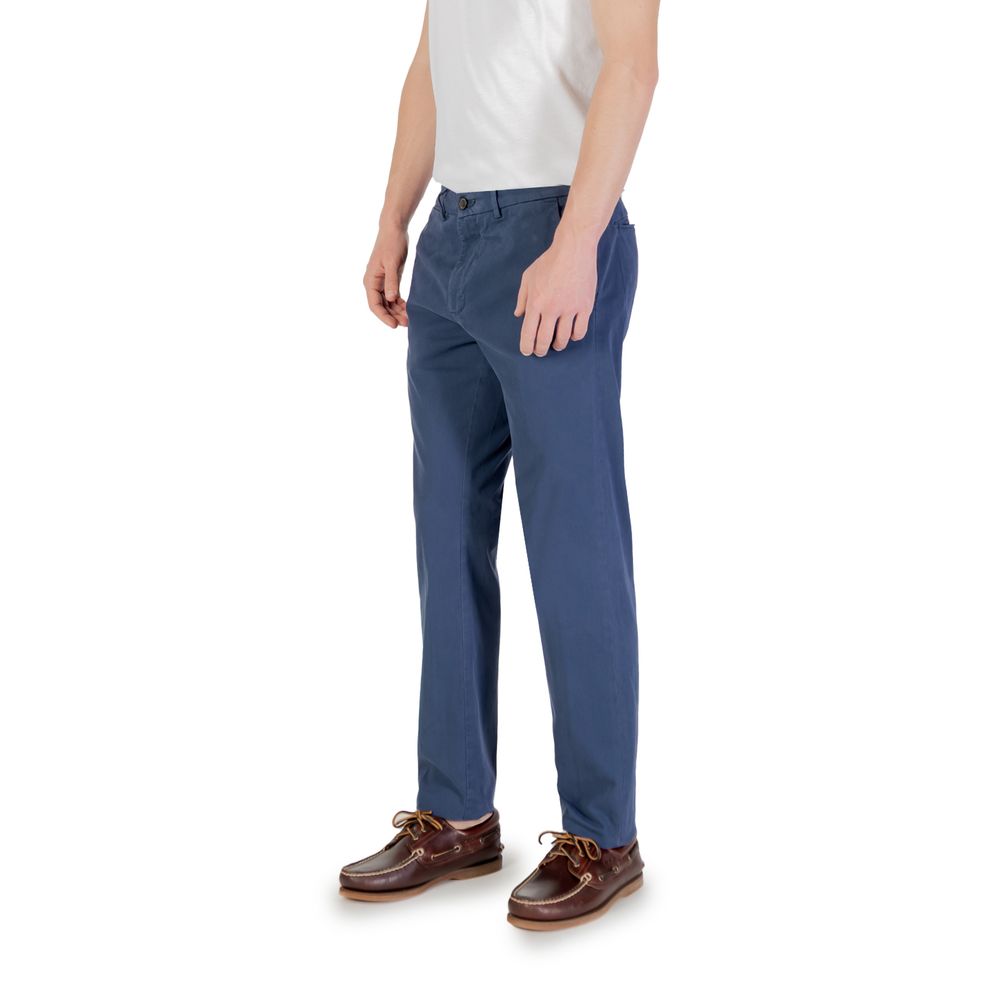 Blue Cotton Skinny Pants