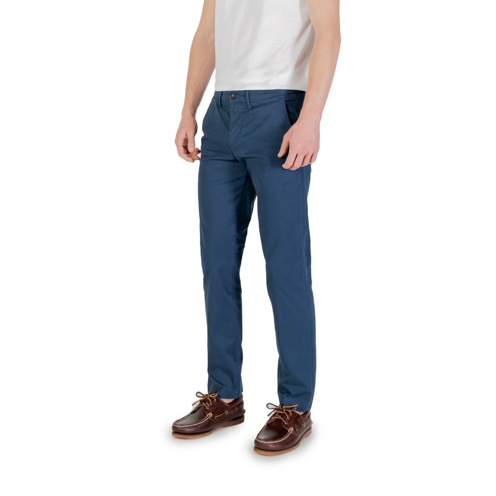 Blue Cotton Skinny Pants