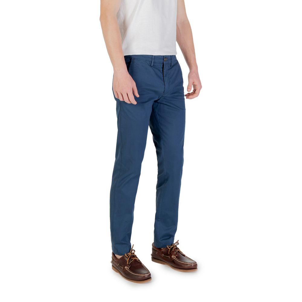 Blue Cotton Skinny Pants