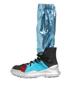 Blue Lace Up Over The Knee Socks Men Boots Shoes