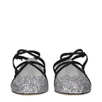 Gray Plastic Ballet Flats