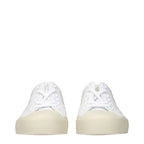 White Fabric Low Top Sneakers