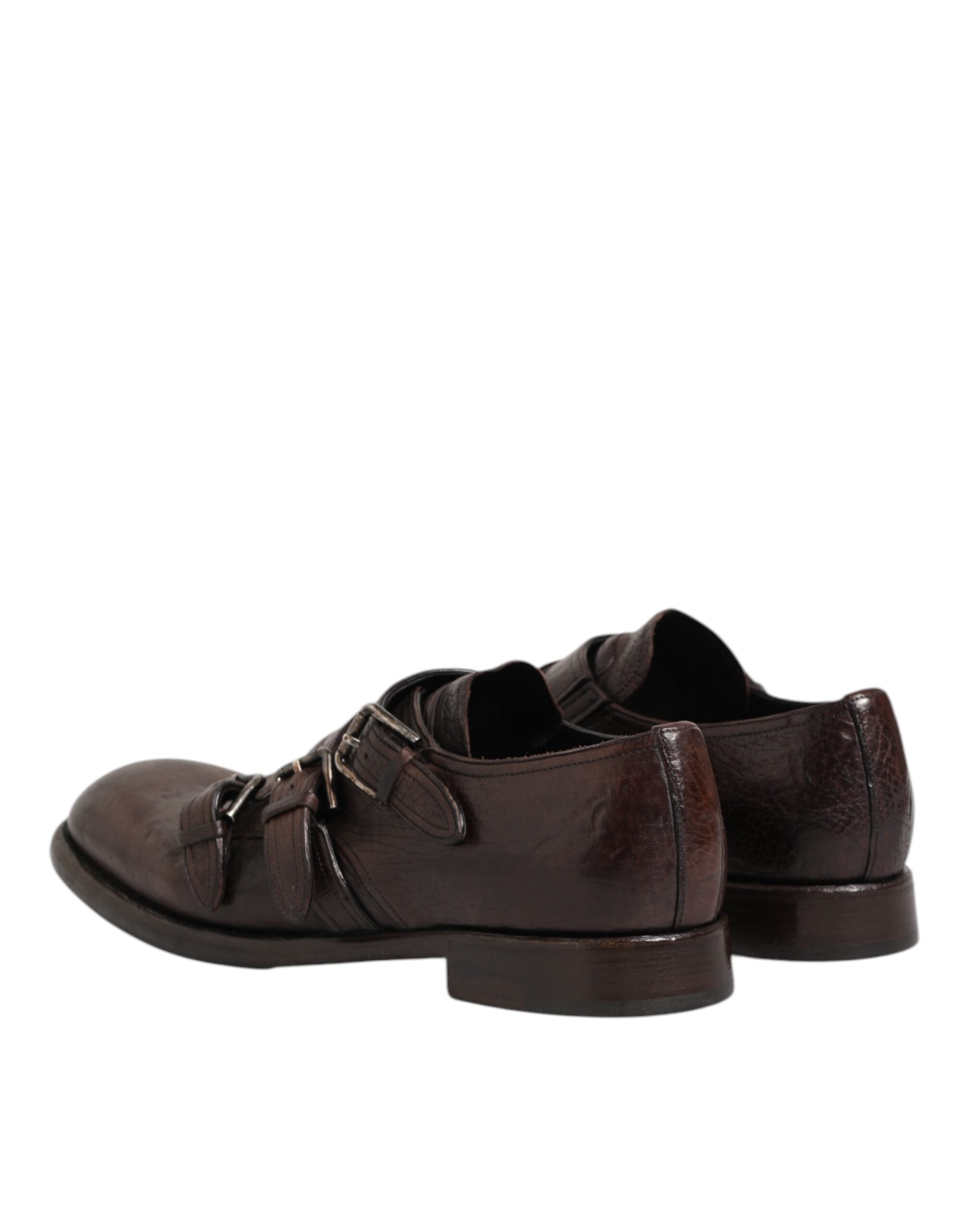 Brown Leather Monk Strap Formal Derby Shoes