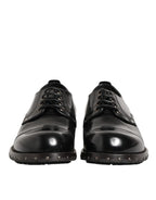 Black Leather Studded Men Formal Derby Shoes