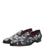 Black Silver Sequined Loafers Men Dress Shoes