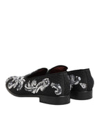Black Silver Sequined Loafers Men Dress Shoes