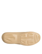 Beige Rubber Slides Low Top Sneakers Shoes