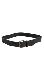 Black Leather Metal Buckle Classic Men Belt