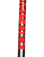 Black White Striped Logo Metal Buckle Belt