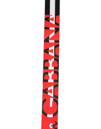 Black White Striped Logo Metal Buckle Belt