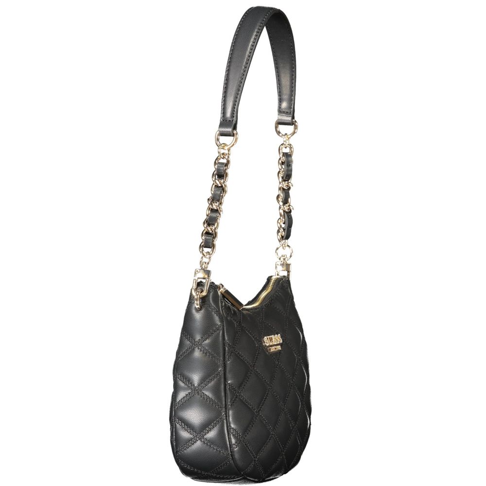 Black Polyurethane Women Handbag