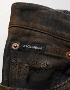 Black Cotton Skinny Tattered Men Denim Jeans
