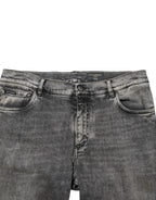 Gray Cotton Stretch Slim Fit Men Denim Jeans