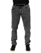 Gray Cotton Slim Fit Denim Trouser Jeans