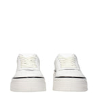 White Leather Platform Sneakers