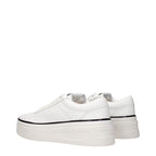 White Leather Platform Sneakers