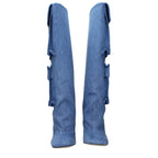 Light Blue Fabric Boots