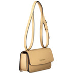 Beige Polyurethane Women Handbag