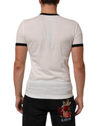 White Sacred Heart Cotton Crew Neck T-shirt