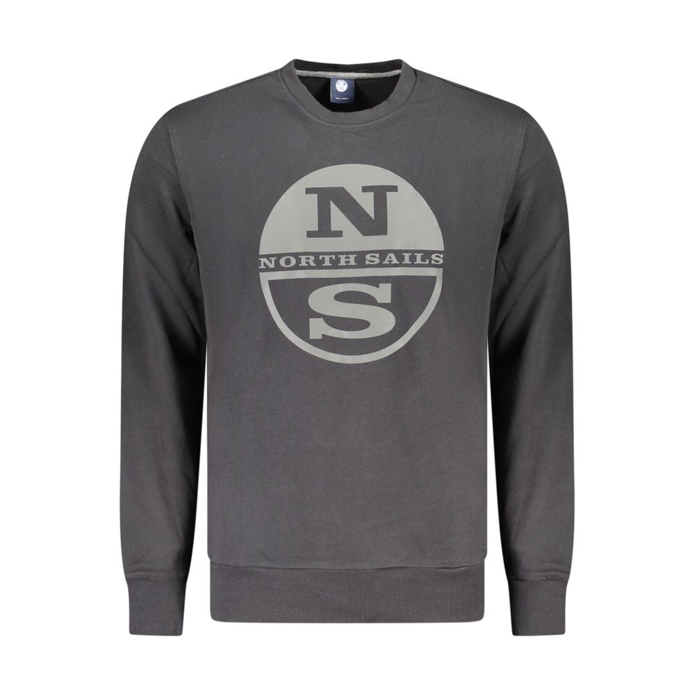 Black Cotton Men Sweatshirt